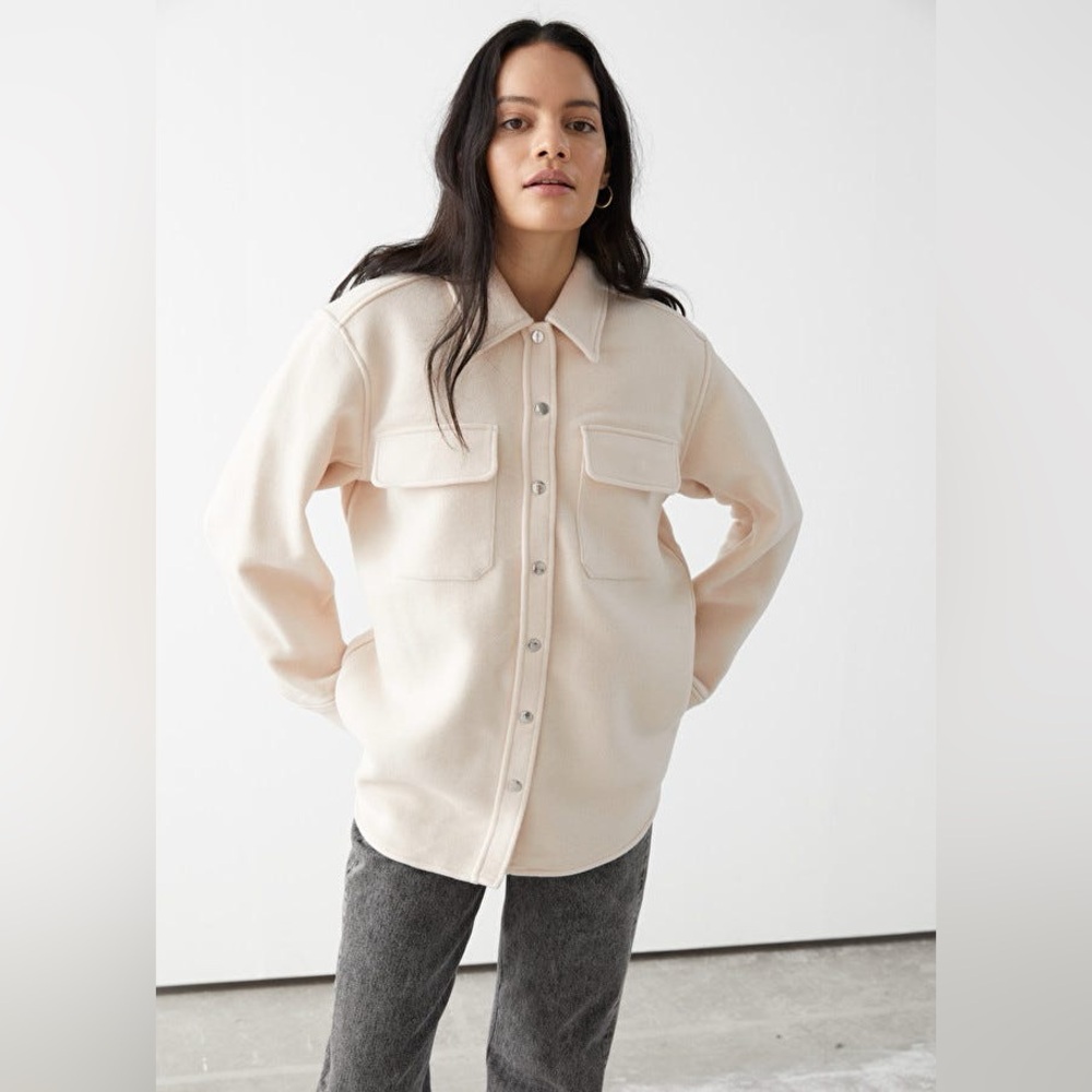 & Other Stories Wool Blend Workwear Shirt Jacket